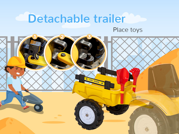 Aosom Ride-on Toy Pedal Digger Construction Car with Horn