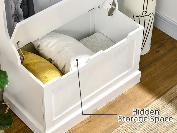 HOMCOM 3-In-1 Hall Tree with Coat Rack, Shoe Storage and Bench