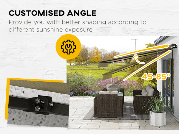 Outsunny 13' x 10' Retractable Awning, 280gsm UV Resistant