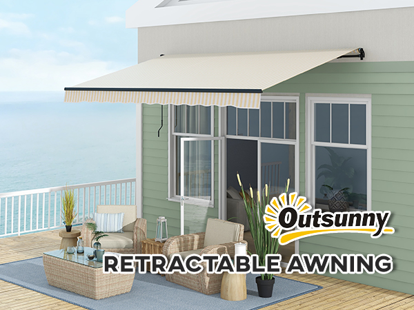 リリパットレーン　ALFRESCO AFTERNOONS Outsunny 13 x 8 Retractable Awnings, Beige | Aosom.com