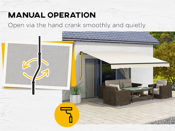 Outsunny 13' x 10' Retractable Awning, 280gsm UV Resistant
