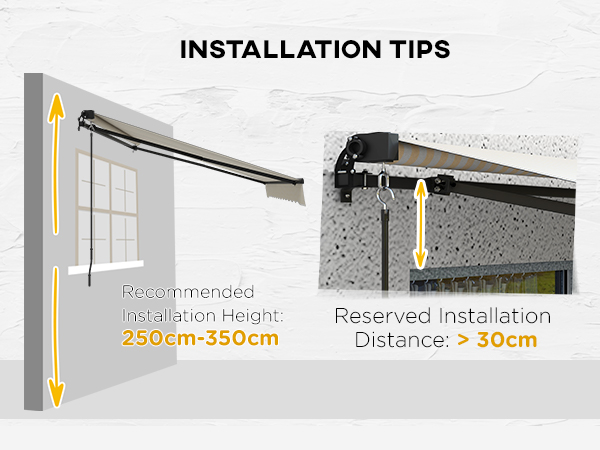 Outsunny 13' x 10' Retractable Awning, 280gsm UV Resistant