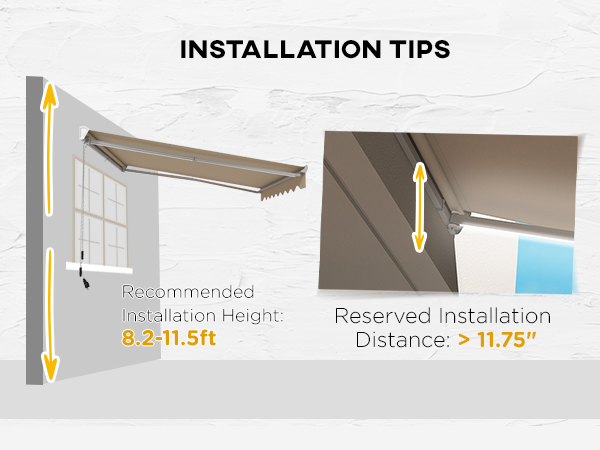 Outsunny 13' x 10' Electric Awning, Retractable Awning with LED