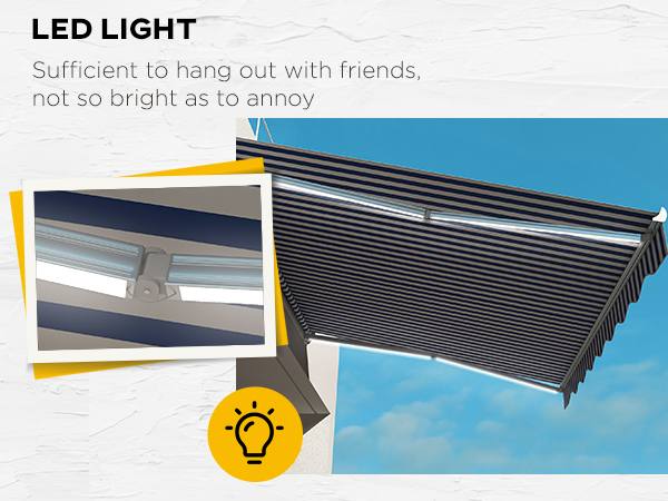 Outsunny 13' x 10' Electric Awning, Retractable Awning with