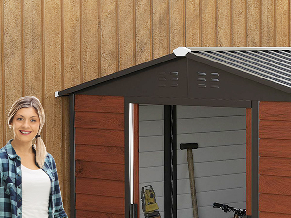 Outsunny 8' x 7' Outdoor Storage Shed, Galvanized Steel Metal