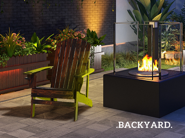 Outsunny Oversized Adirondack Chair, Outdoor Fire Pit and Porch