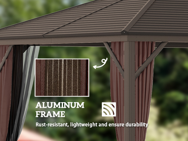 Outsunny 10' x12' Hardtop Gazebo with Aluminum Frame, Metal Roof