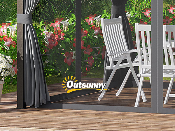 グレー34 SUNNY様 Outsunny 10' x 12' Hardtop Gazebo Permanent Pavilion w