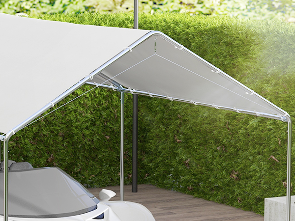 Outsunny 9.5' x 9.2' x 8.5' 2-Room Heavy Duty Carport Canopy