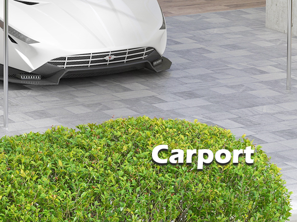 Outsunny 9.5' x 9.2' x 8.5' 2-Room Heavy Duty Carport Canopy with