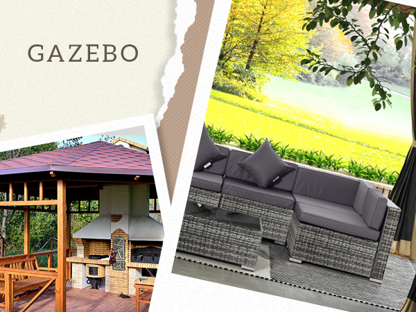 Outsunny Outdoor Wicker Conversation Set with Cushions, Gray