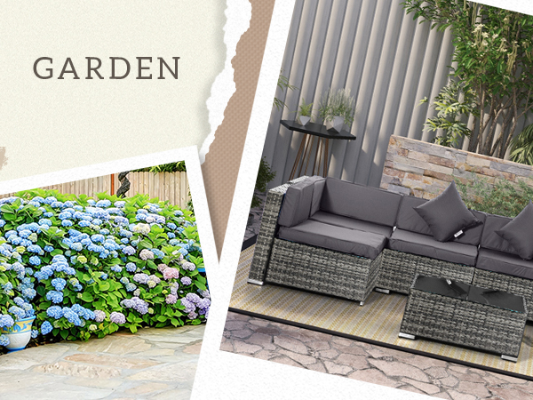 Outsunny Outdoor Wicker Conversation Set with Cushions, Gray