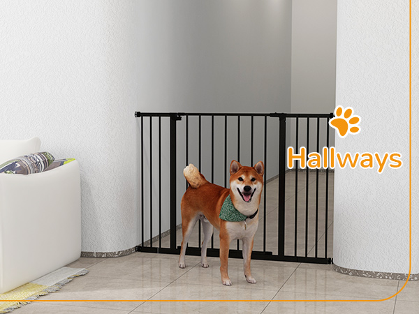 PawHut Pressure Fit Dog Gate Pet Barrier for stairs doorway,