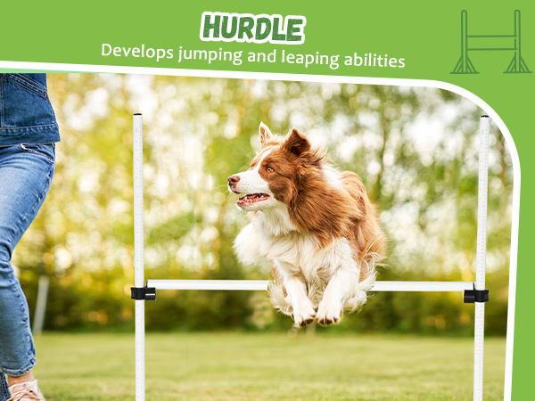 PawHut Adjustable Dog Agility Training Equipment Jump Bar