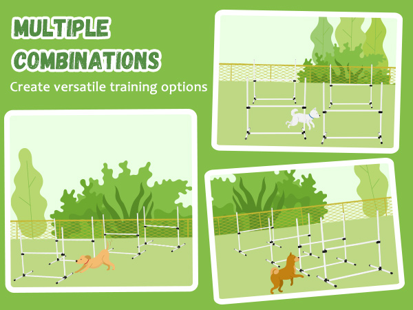 PawHut Adjustable Dog Agility Training Equipment Jump Bar