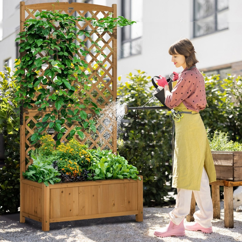 Celosías con jardinera
