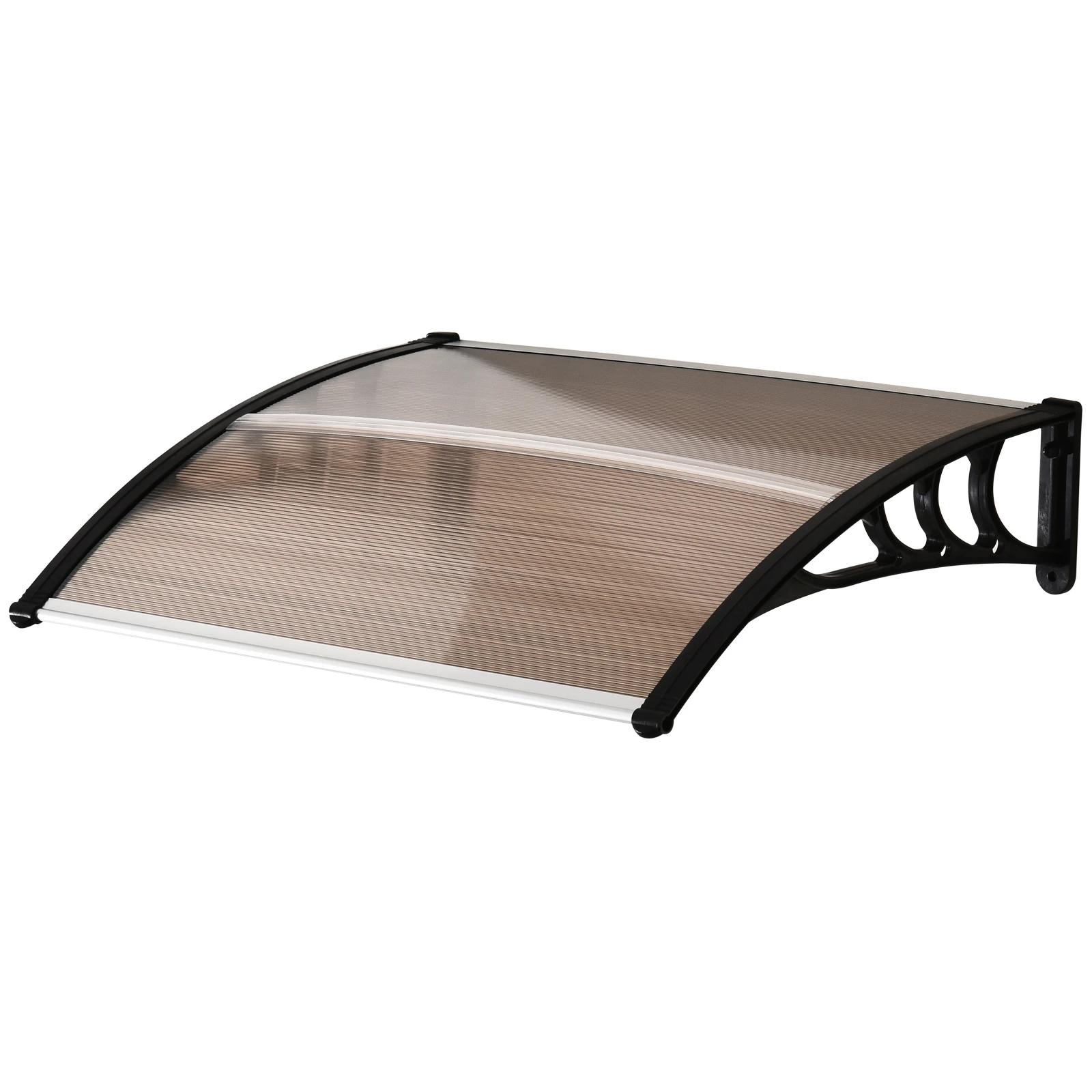 Outsunny luifel voordeurluifel, 120 x 80 cm, polycarbonaat, bruin Outsunny luifel voordeurluifel, 120 x 80 cm, polycarbonaat, bruin