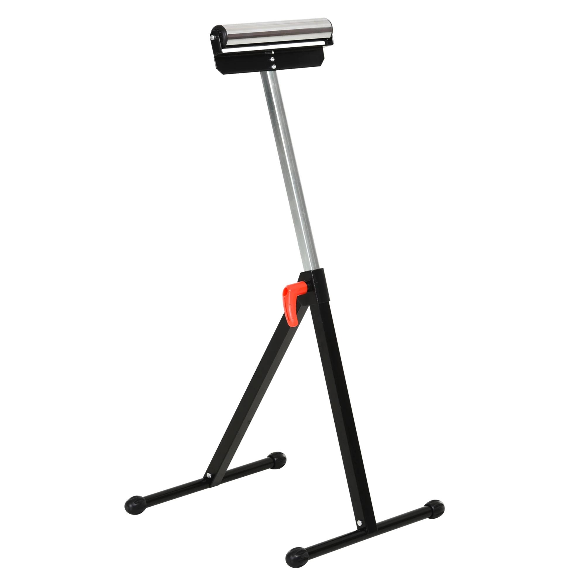 HOMCOM rolbok, stevige zaagbok met rol, instelbaar tot 90 kg, ideaal voor houtbewerking, metaal, 104 x 60 x 75 cm | Aosom.nl