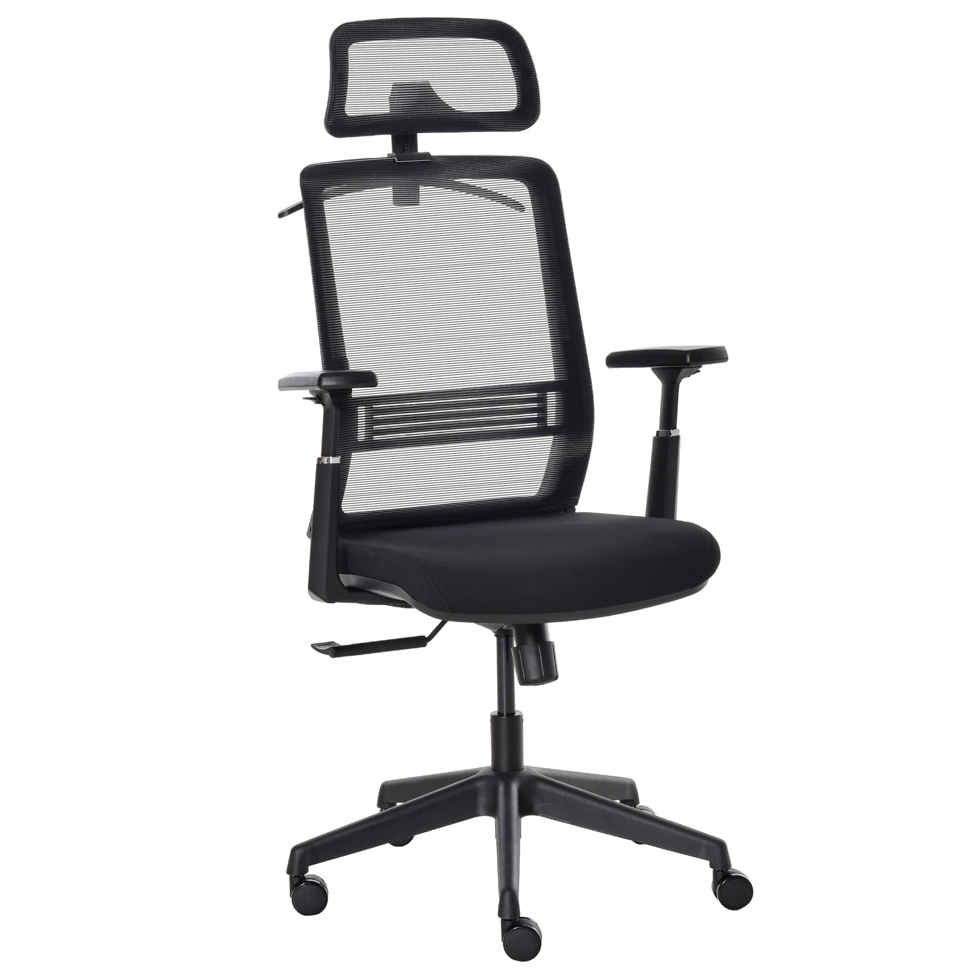 Vinsetto ergonomische massage kantoorstoel, verstelbaar met voetsteun en massagefunctie, 60 x 68 x 109-117 cm, grijs