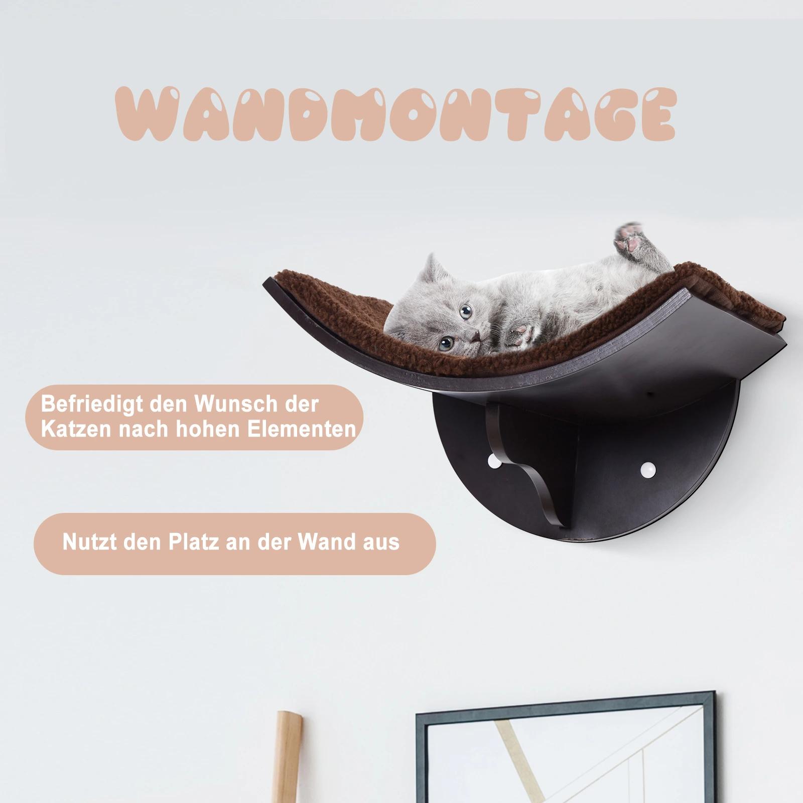 PawHut kattenrek voor aan de muur, zachte ligplaats, tot 10 kg, afmetingen 41 x 28 x 21 cm, wit