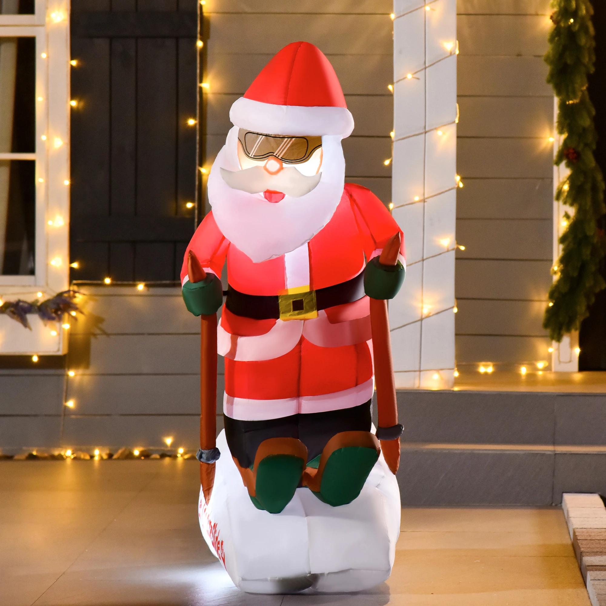 HOMdotCOM Opblaasbare Peperkoekman Kerstversiering 2 4 M Met Lampjes Polyester 844 380v90 669652379
