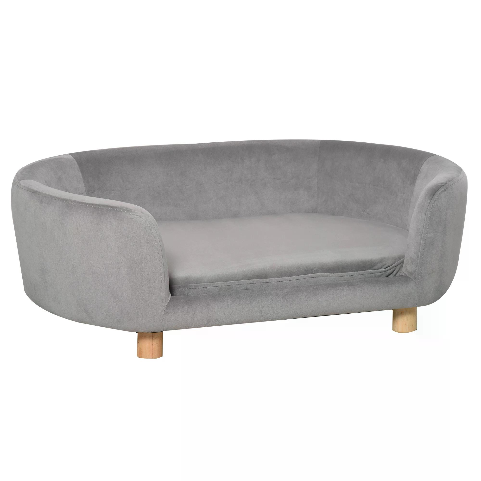 PawHut Lovely Modern Pet Sofa for Cat or Mediumsized Dog with Wooden