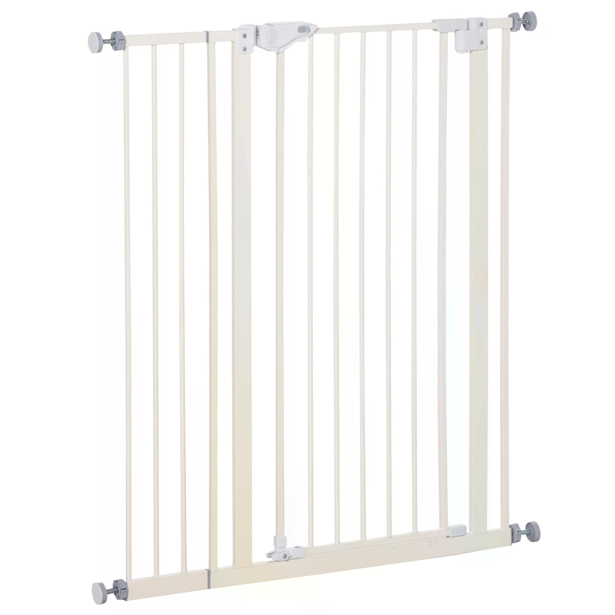 PawHut Pet Safety Gate Pressure Fitted Tall Stair Barrier for Dog
