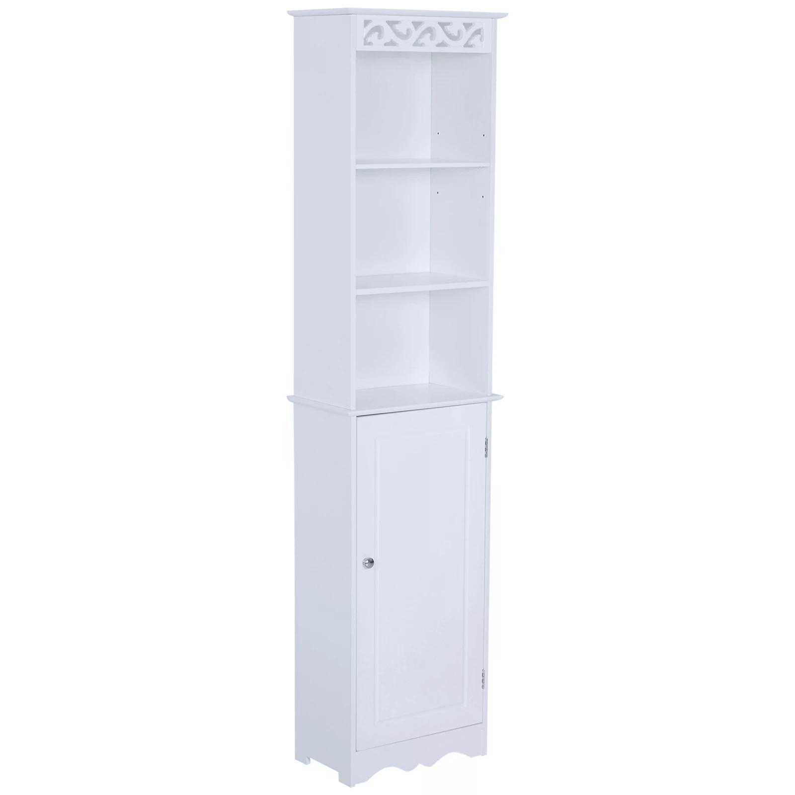 MDF Tall Bathroom Longline Narrow Storage Unit Tower