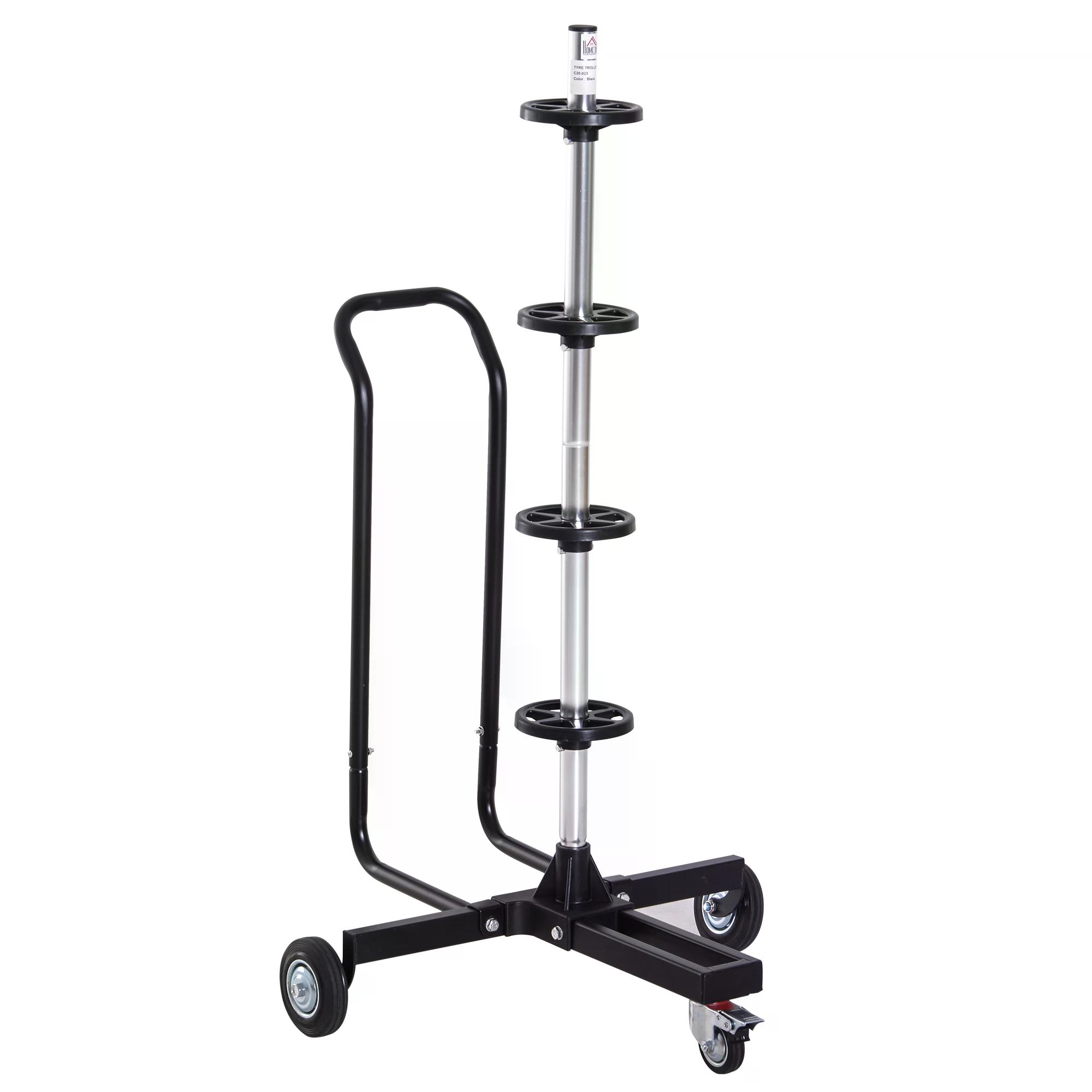 Professional Mobile Car Wheel Stand Tree Trolley Storage Tyre