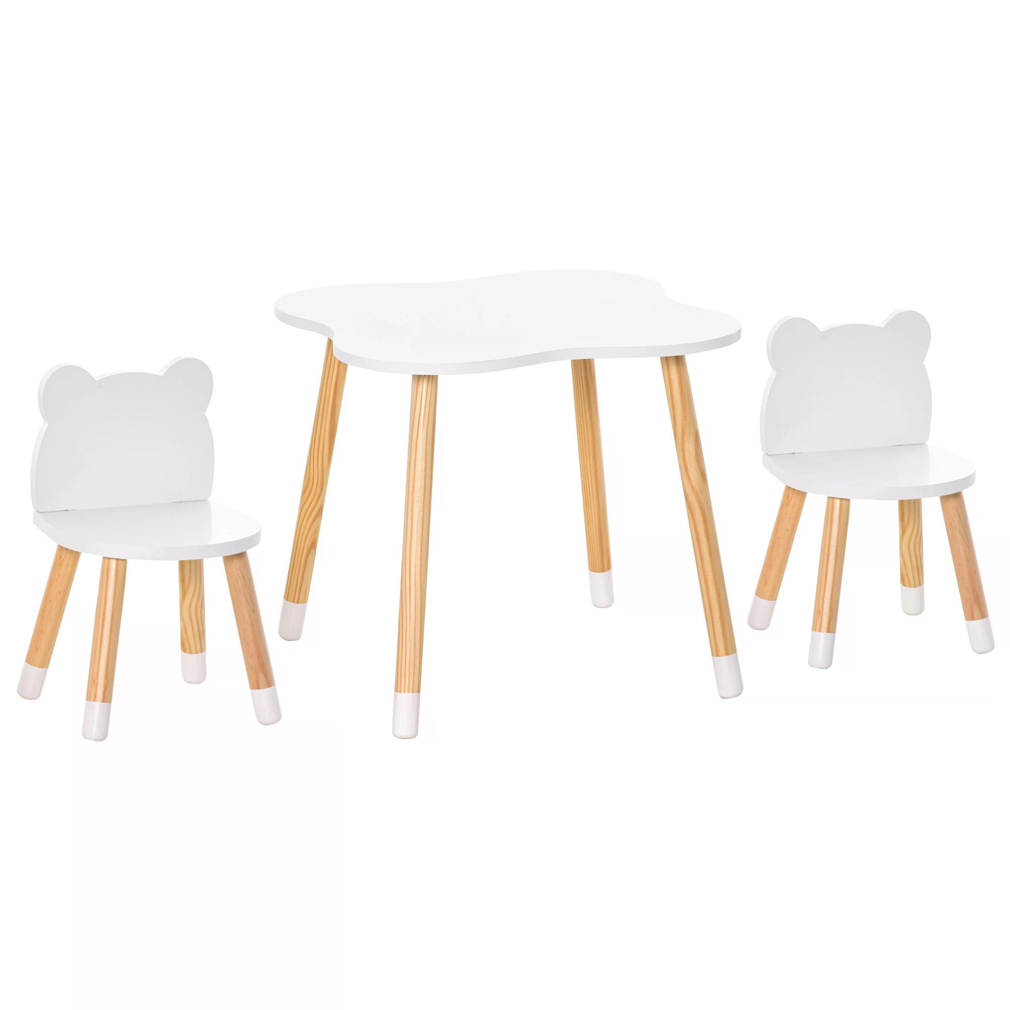 Kids Desk and Chair Set, Children Dining Table Cute Bear Shape