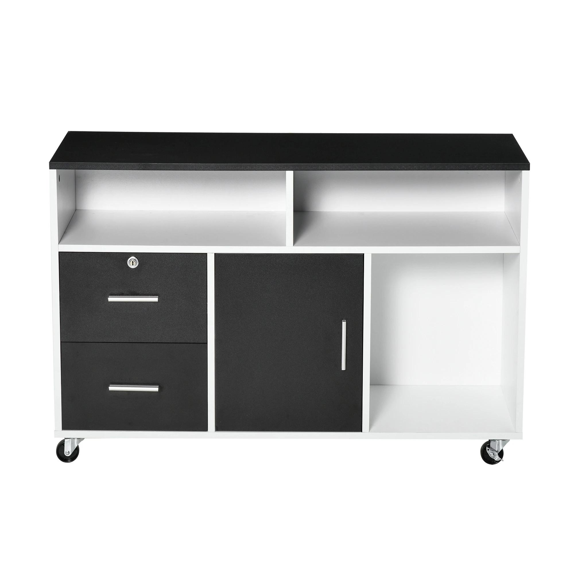 Móvel Arquivador 100x35x65 cm Preto e Branco