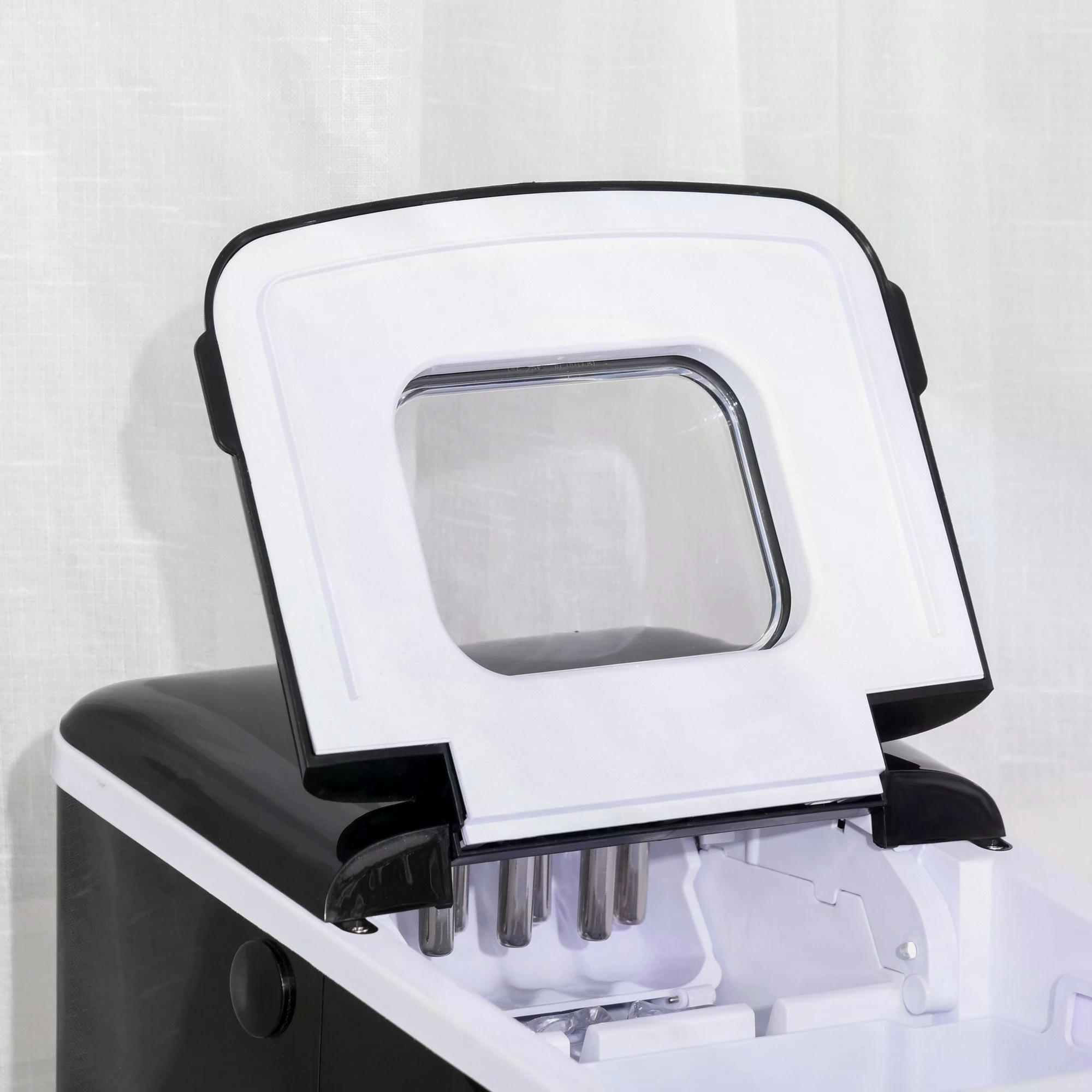 Machine à Glaçons Portable HOMCOM 12kg/24h - Distributeur D'eau, 9 Glaçons En 6-10min, Réglable, Noir