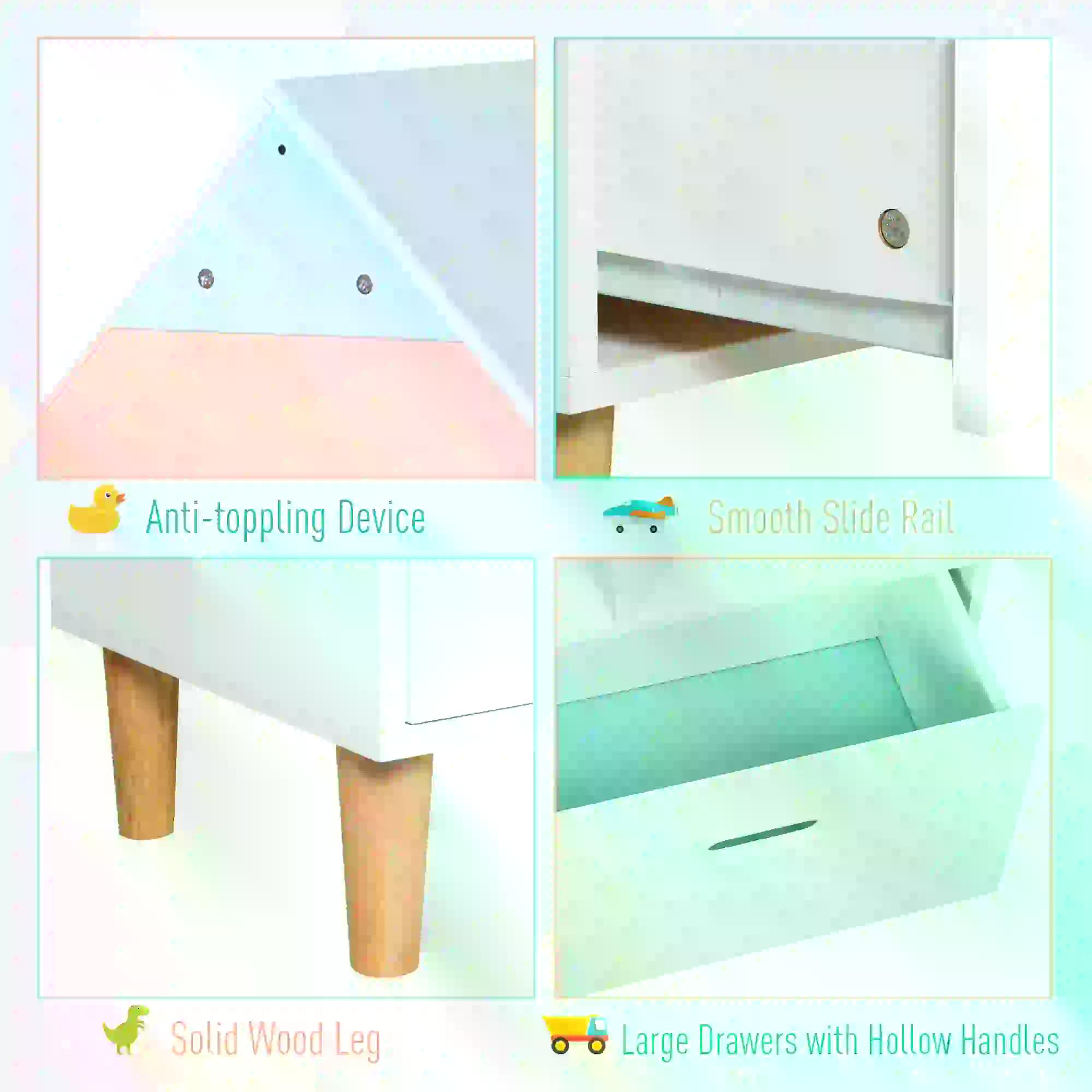 HOMCOM Kids Bookshelf Chest w/ Drawer Cubes Baby Toy Wood Organizer Display Stand Storage Cabinet 82x30x126cm White