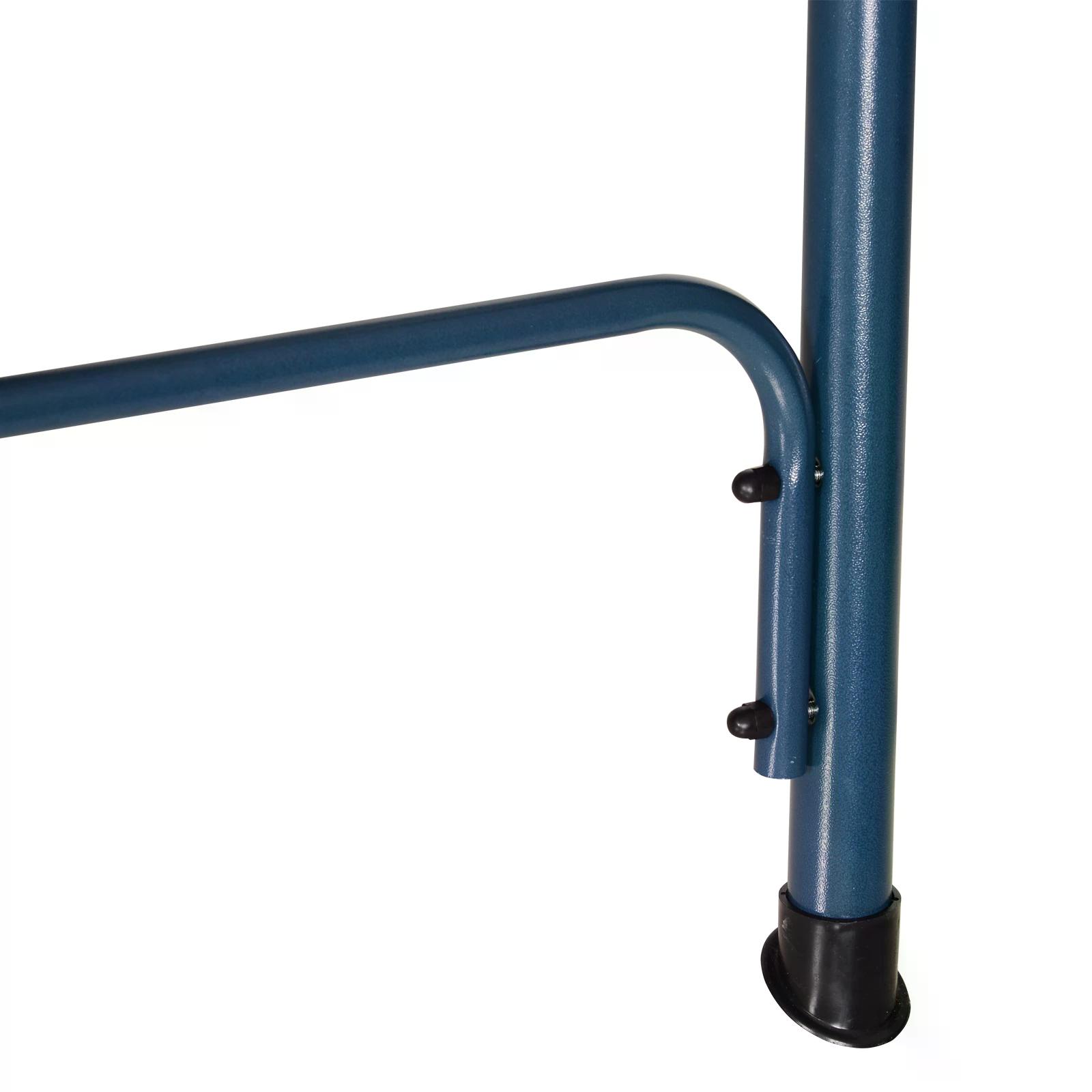 Outsunny Outdoor 3-Seater Swing Chair with Adjustable Canopy & Durable Metal Frame, Blue Stripes