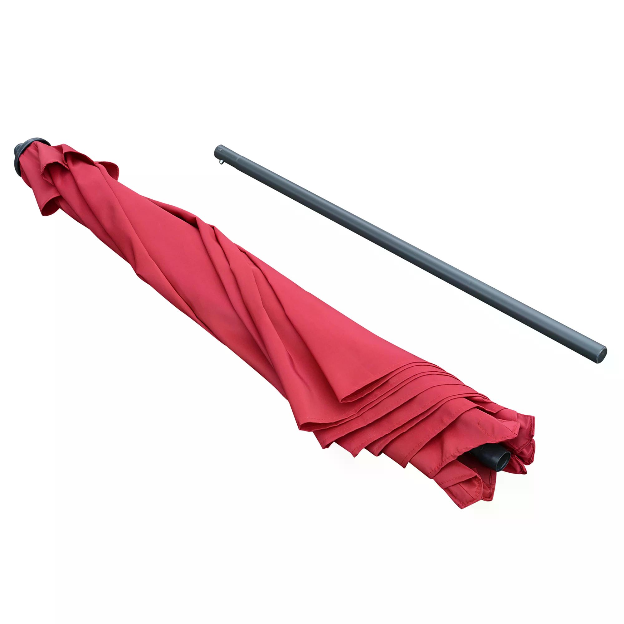 Outsunny 2.8m Patio Parasols Umbrellas Outdoor 6 Ribs Sunshade Canopy Manual Push Garden Backyard Furniture, Wine Red