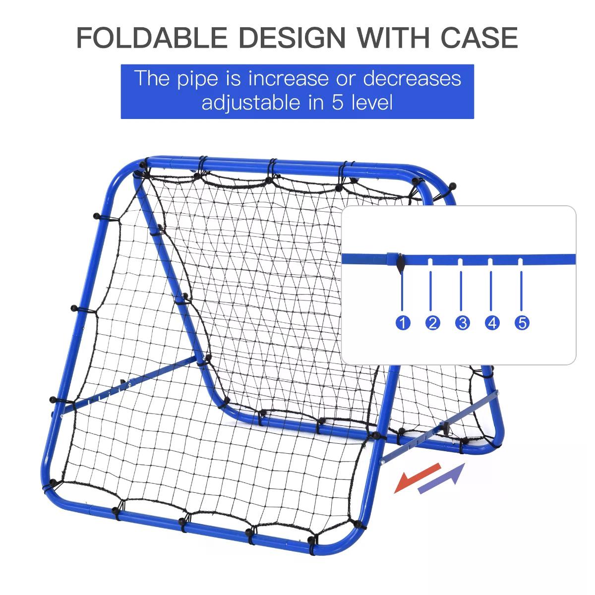HOMCOM PE Mesh Double-Sided Outdoor Rebounder Net Blue