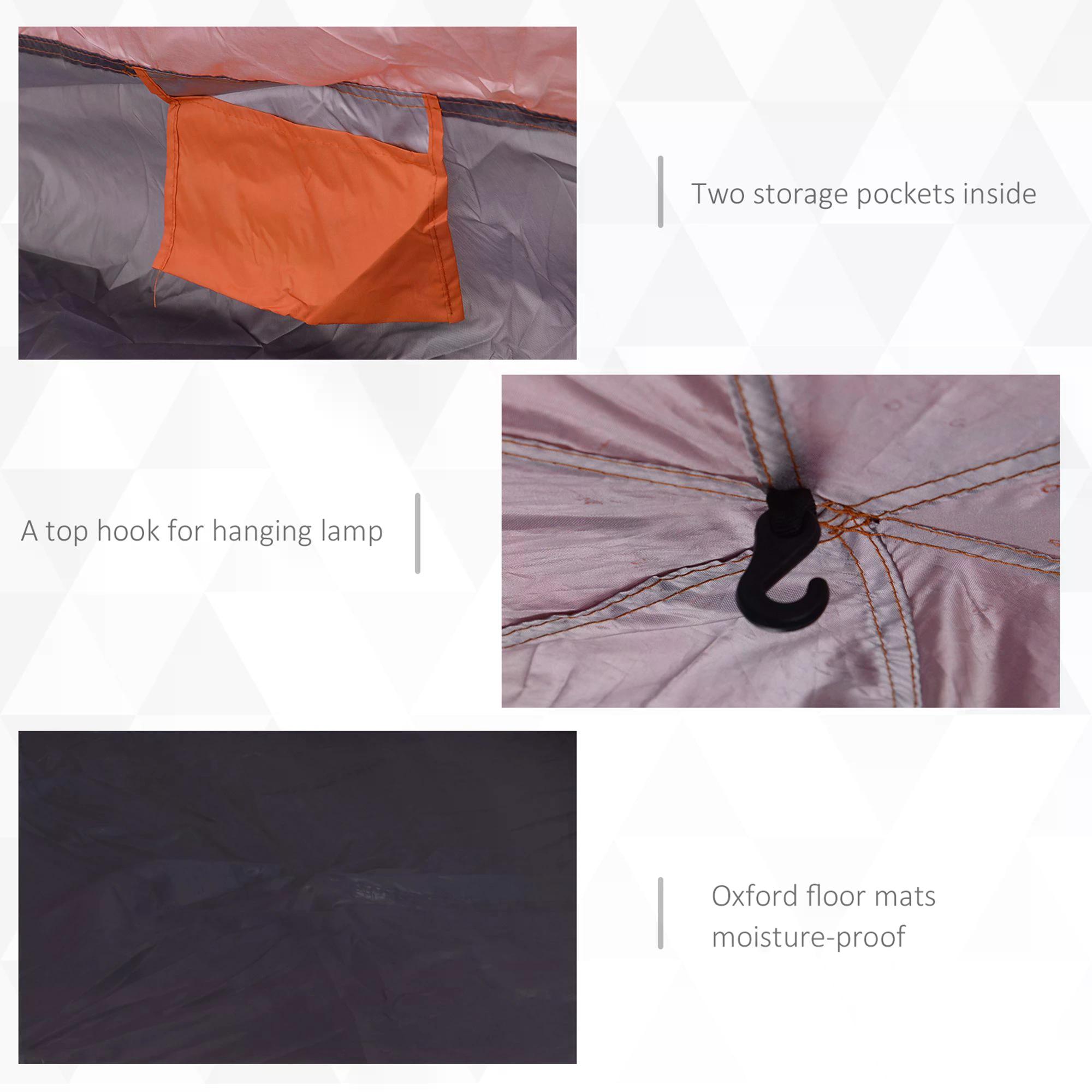 Outsunny Hexagon Pop Up Tent for Six, Portable Shelter for Camping, Festivals, Hiking, Family Use