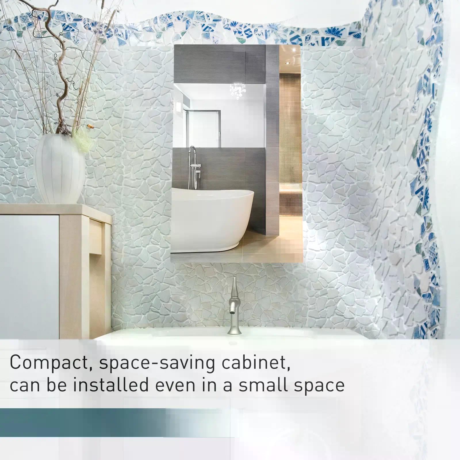 HOMCOM Stainless Steel Wall-mounted Bathroom Mirror Storage Cabinet 300mm (W)