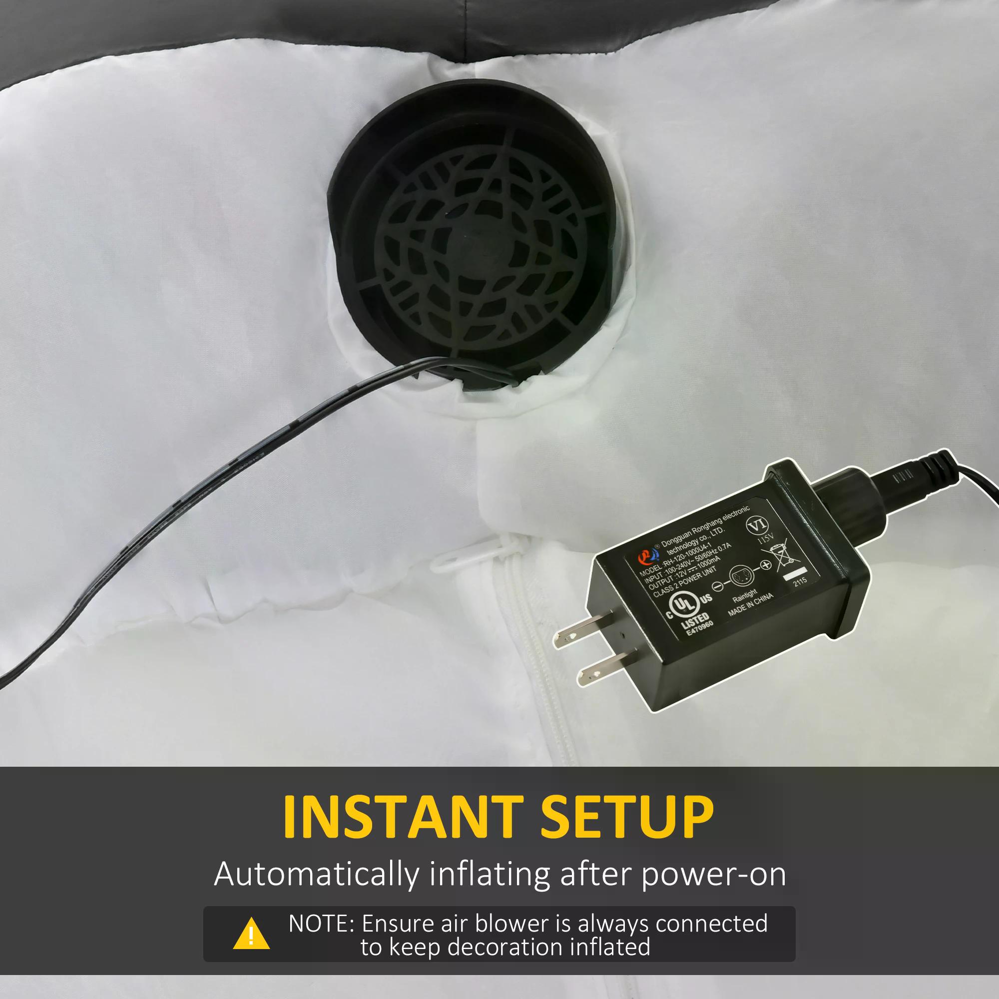 HOMCOM Next Day Delivery 3m Halloween Inflatable Skeleton Ghost Decoration, LED Lighted for Home Indoor Outdoor