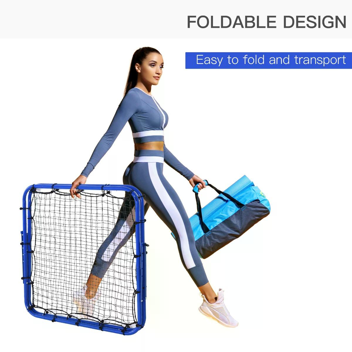HOMCOM PE Mesh Double-Sided Outdoor Rebounder Net Blue