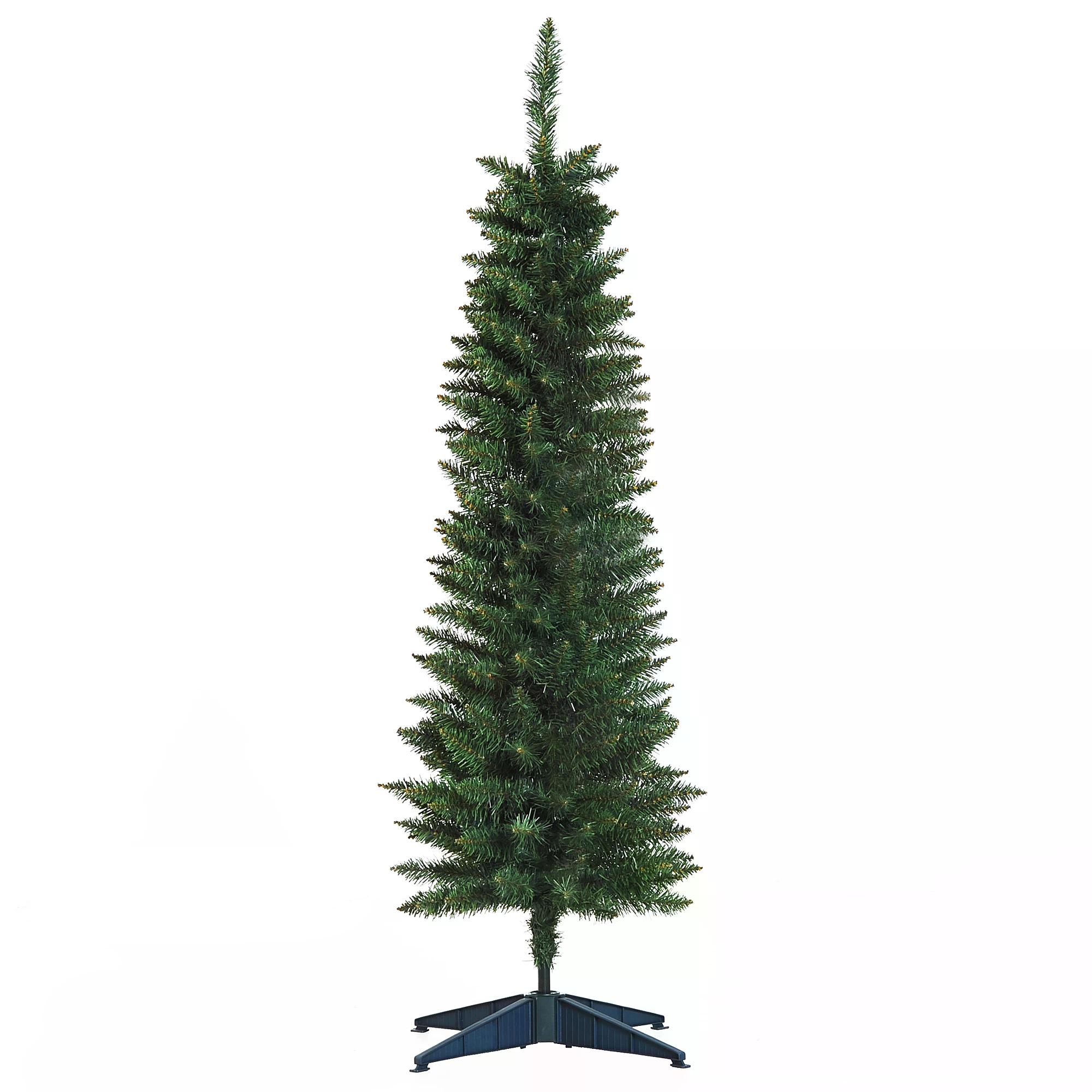 HOMCOM 1.5m Artificial Christmas Pine Tree W/Plastic Stand-Green