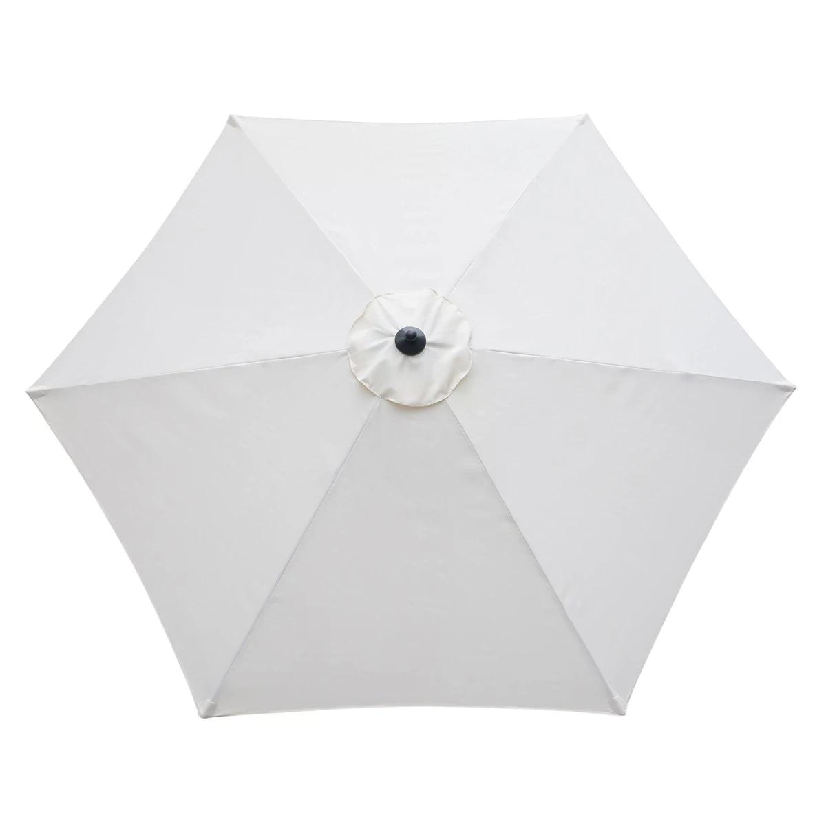Outsunny 2.8m Garden Parasol Umbrella, Round Outdoor Market Table Umbrella, Parasol Patio Umbrella, 6 Ribs Manual Push, Sun Shade Canopy, Off-White
