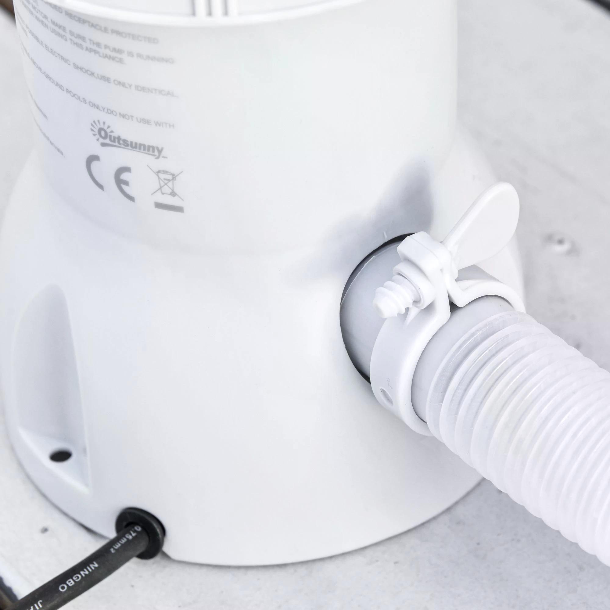 Outsunny Steel Frame Pool with Filter Pump and Filter Cartridge Rust Resistant Above Ground Pool with Reinforced Sidewalls, 292 x 190 x 75cm, Grey