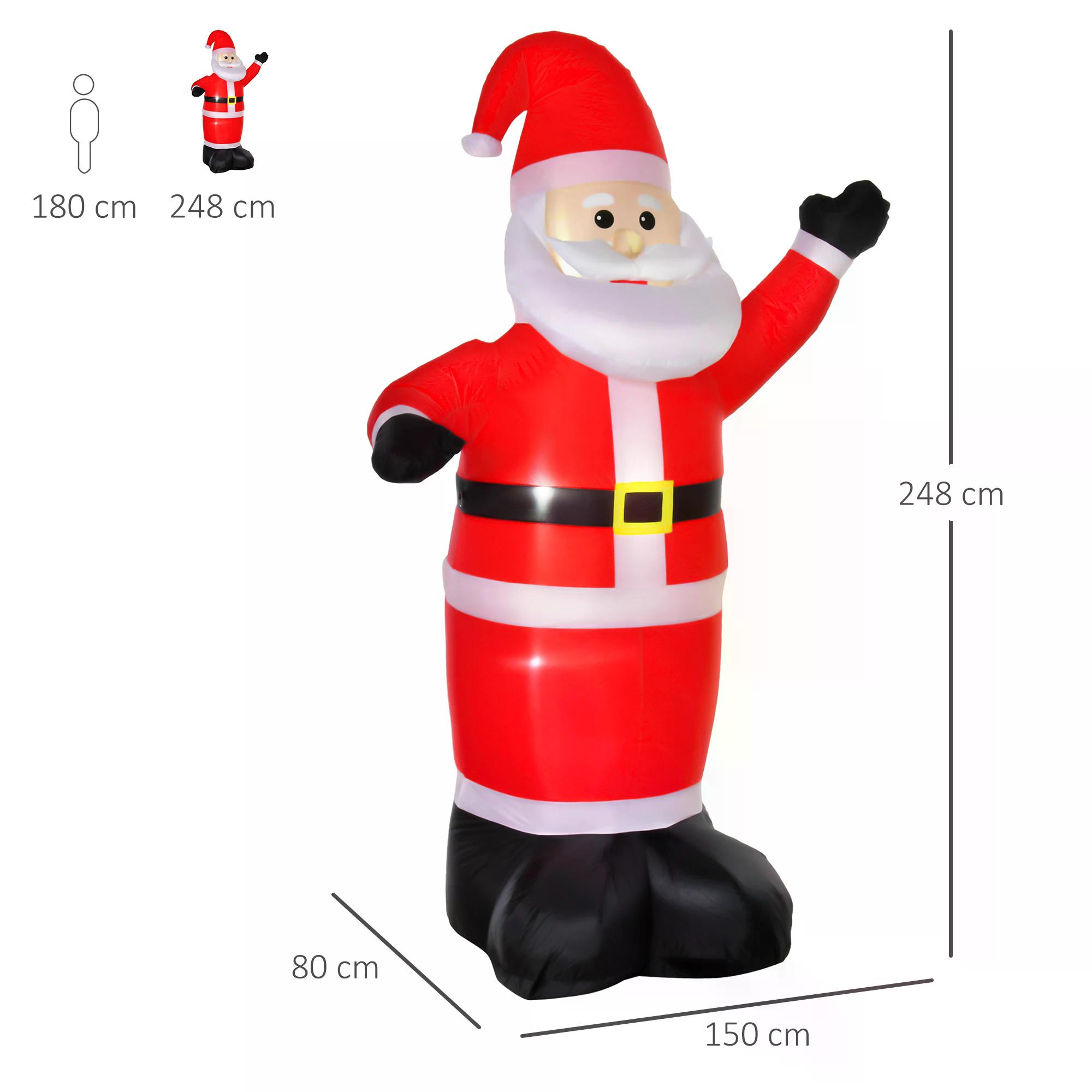 HOMCOM Inflatable 2.4m Santa Claus W/LED lights