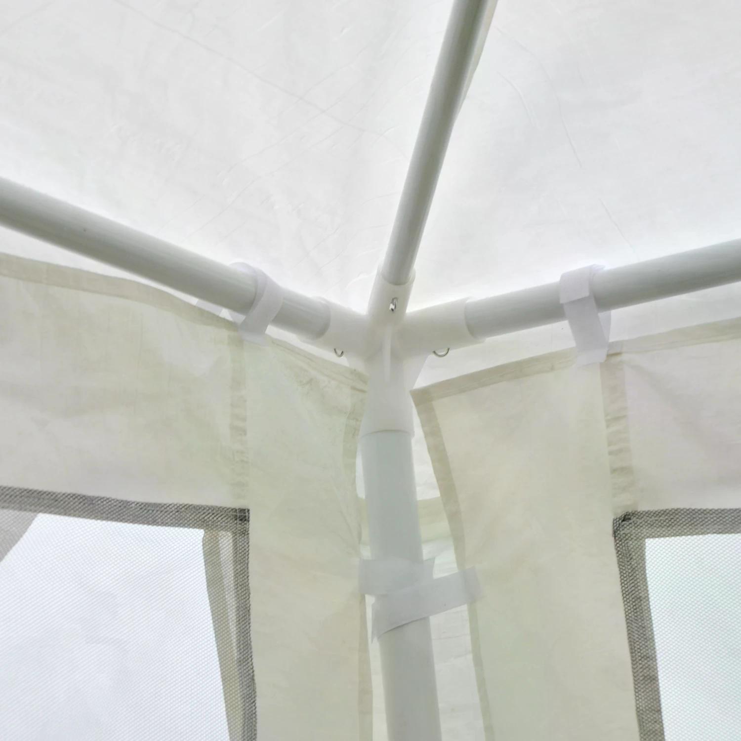 Outsunny 4x3 m Waterproof Gazebo W/Mesh Sides-White/Black