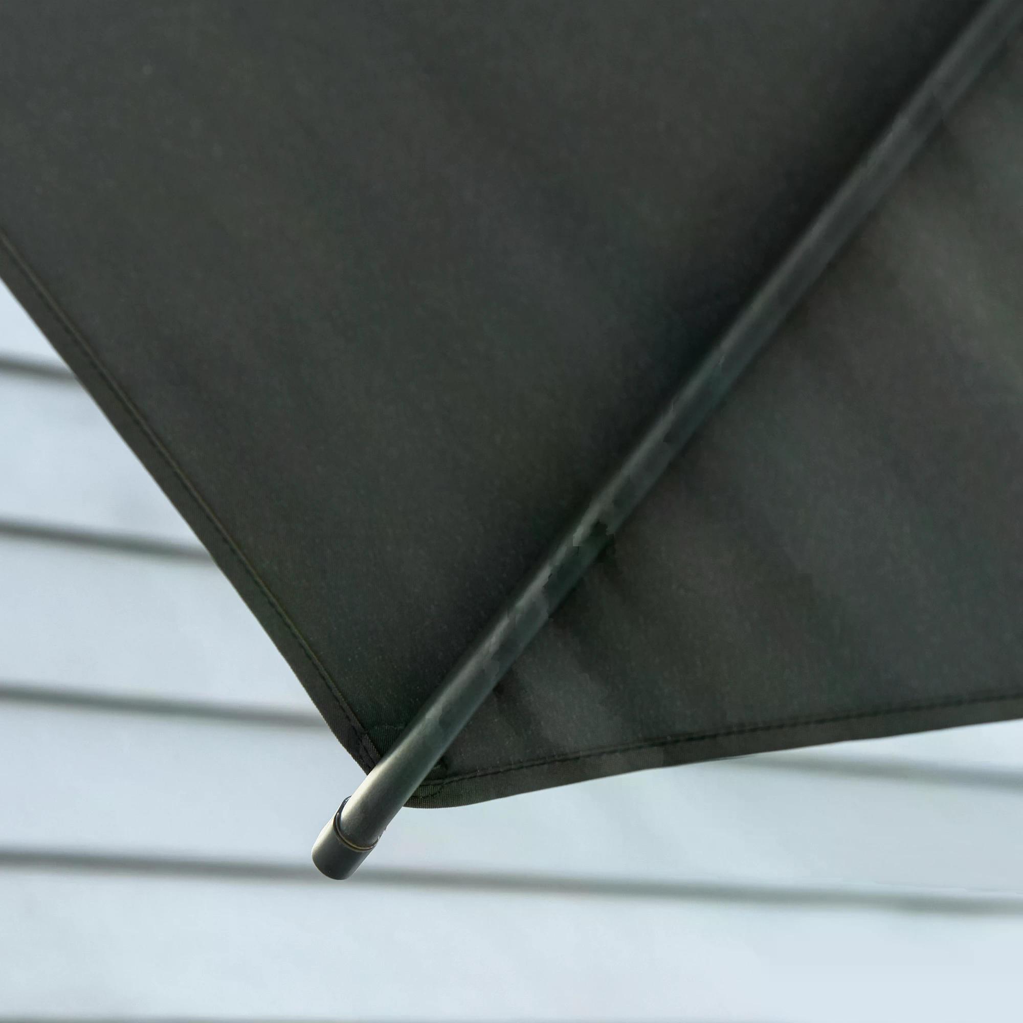 Outsunny 3 x 2m Garden Parasol Patio Sun Umbrella Canopy Rectangular Sun Shade Aluminium Crank Tilt Mechanism, Dark Grey