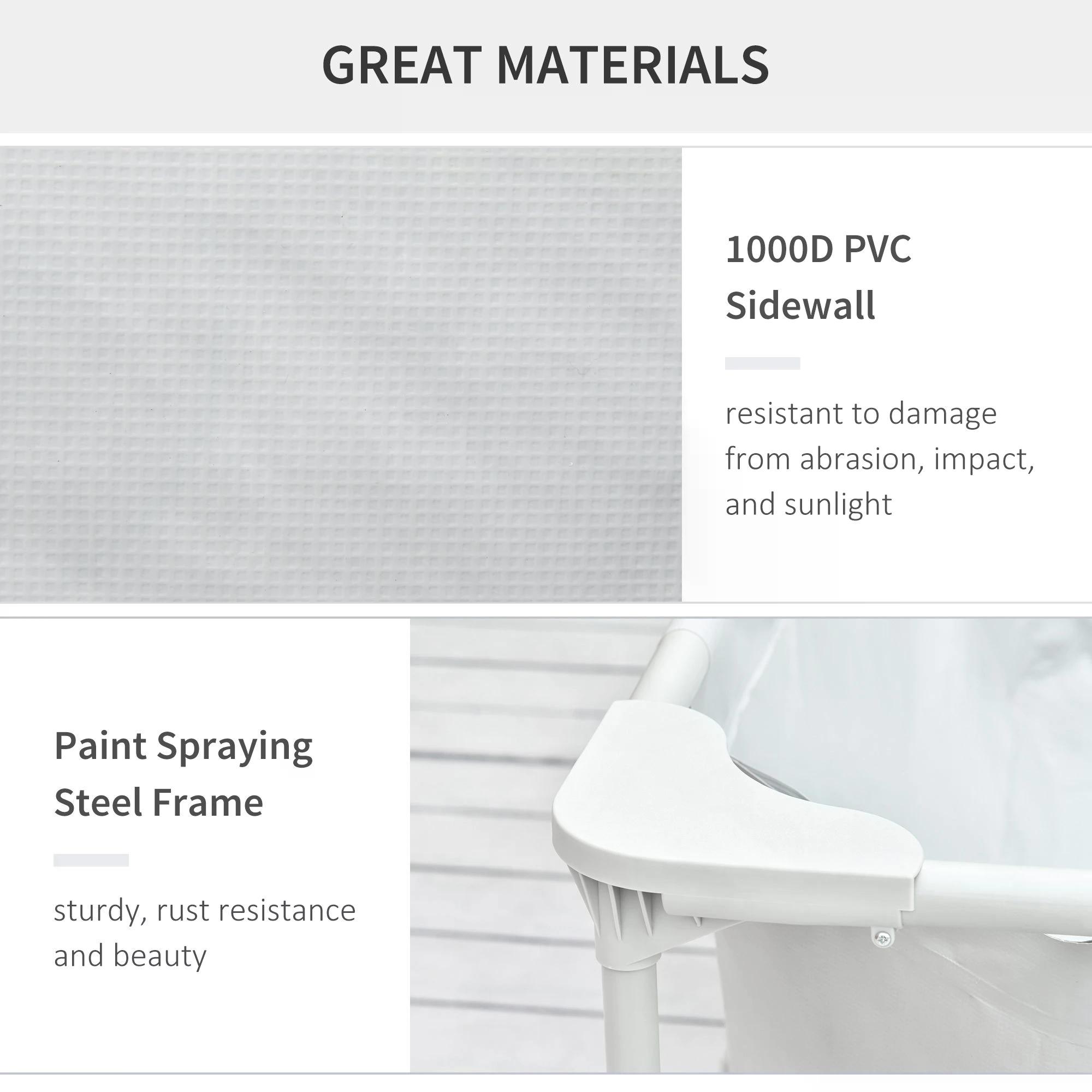 Outsunny Steel Frame Pool with Filter Pump and Filter Cartridge Rust Resistant Above Ground Pool with Reinforced Sidewalls, 292 x 190 x 75cm, Grey