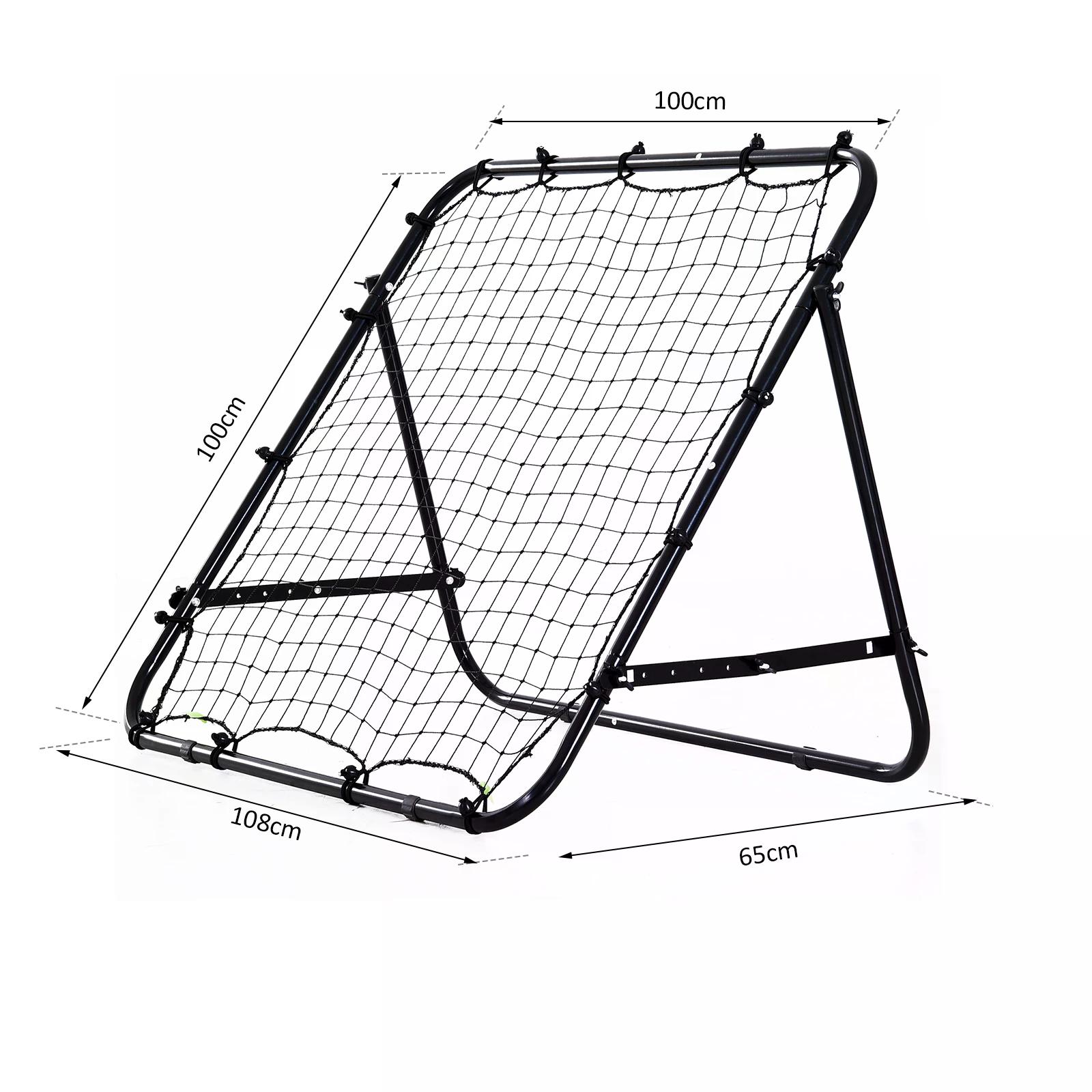 HOMCOM Adults Football Training Aid Multi-Sports Practice W/PE Mesh Metal Tube, 108W x 100D x 65Hcm-Black