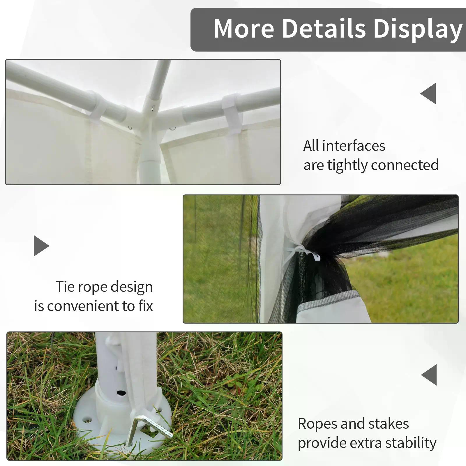 Outsunny 4x3 m Waterproof Gazebo W/Mesh Sides-White/Black
