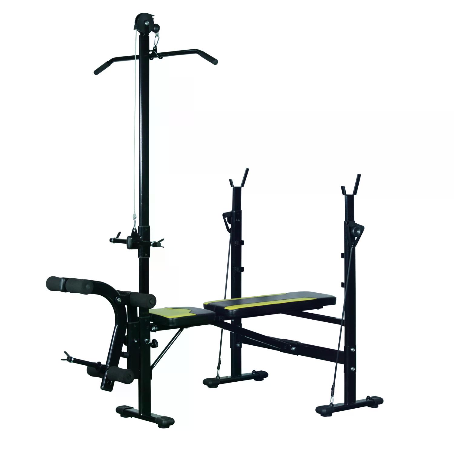 Station De Musculation HOMCOM X FFHandball – 12 Poids De 5,5 Kg – Multi-Exercices : Développé, Butterfly, Latissimus, Curler – 135x103x210 Cm